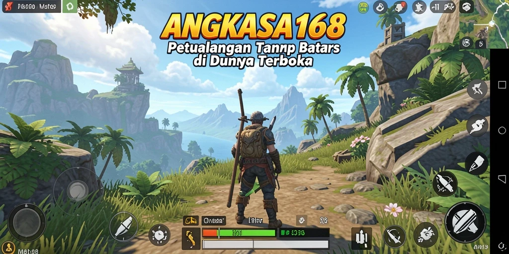 Screenshot gameplay ANGKASA168 yang menunjukkan dunia terbuka yang luas.