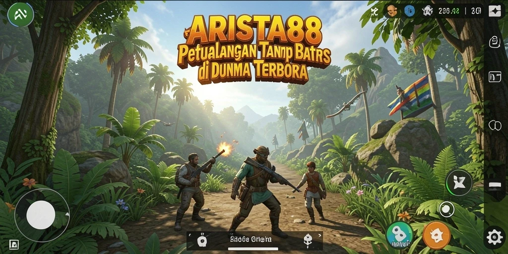 Tangkapan layar ARISTA88 menampilkan petualangan seru di dunia terbuka.