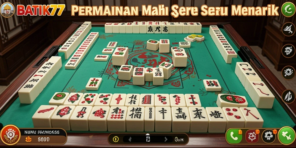Tampilan gameplay Mahjong yang menarik di BATIK77.
