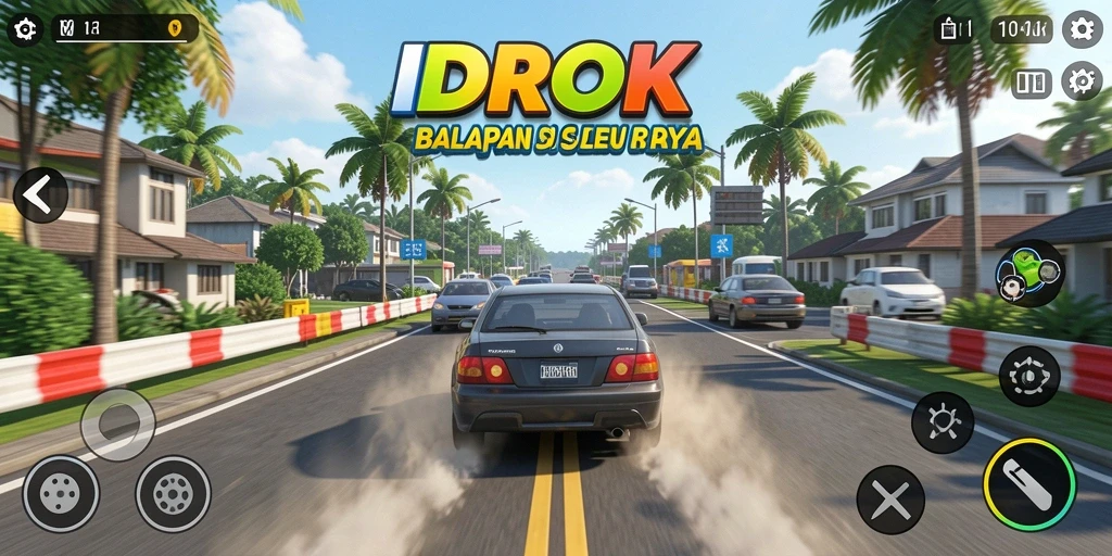 Tampilan gameplay seru dari balapan di IDROK.