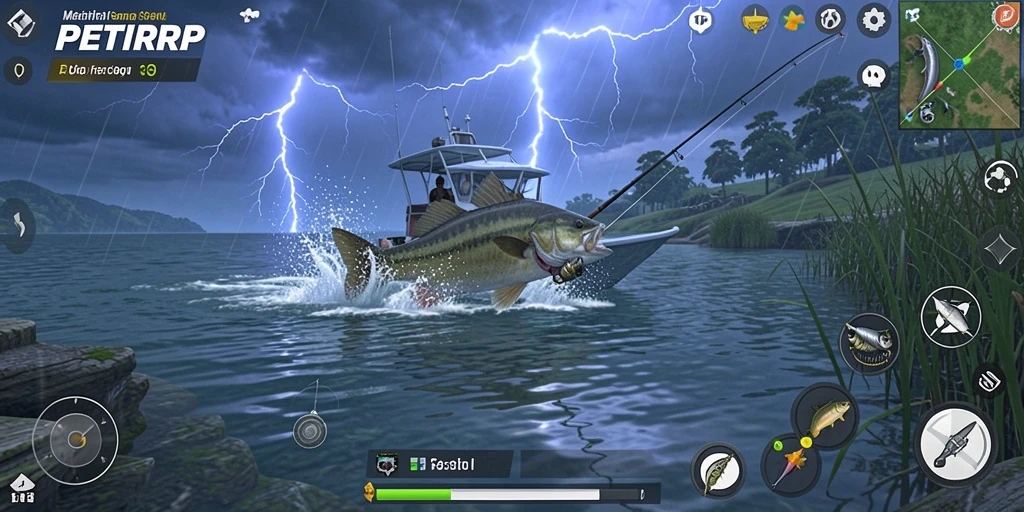 Tampilan menarik dari gameplay memancing di PETIRRP.