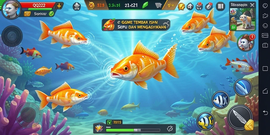 Tangkapan layar gameplay Tembak Ikan yang mendebarkan di QQ222.