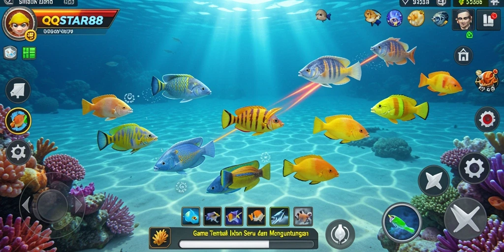 Tampilan gameplay menarik dari QQSTAR88 dengan berbagai ikan.