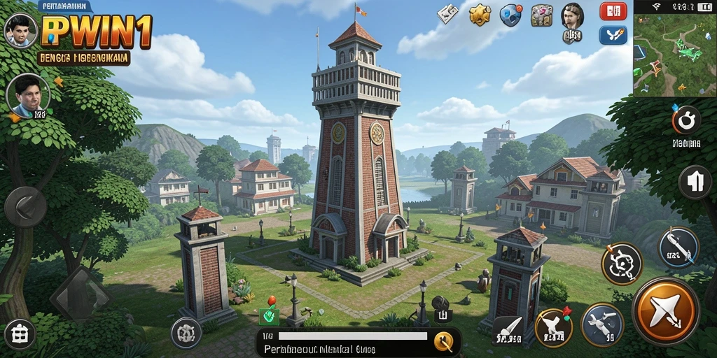 Tampilan gameplay pertahanan menara yang menegangkan dan strategis.