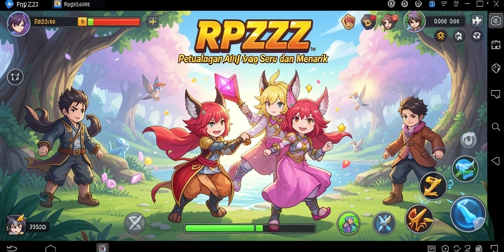 Tampilan gameplay RPZZZ yang penuh aksi dan karakter anime yang menarik.