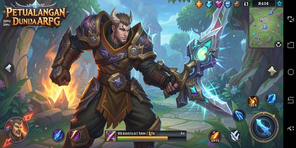 Tampilan gameplay mendebarkan dalam dunia ARPG dengan karakter beraksi.