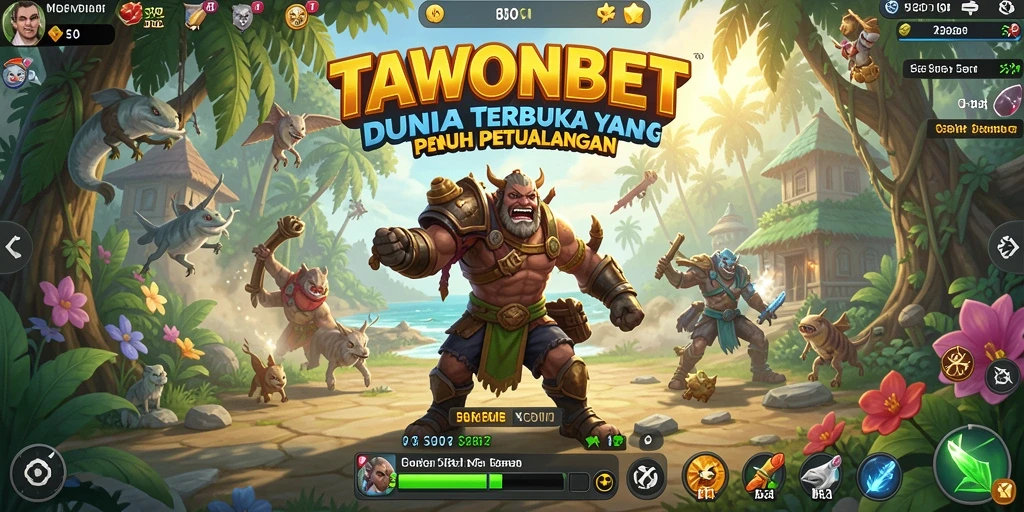 Tampilan gameplay TAWONBET yang menakjubkan di dunia terbuka.