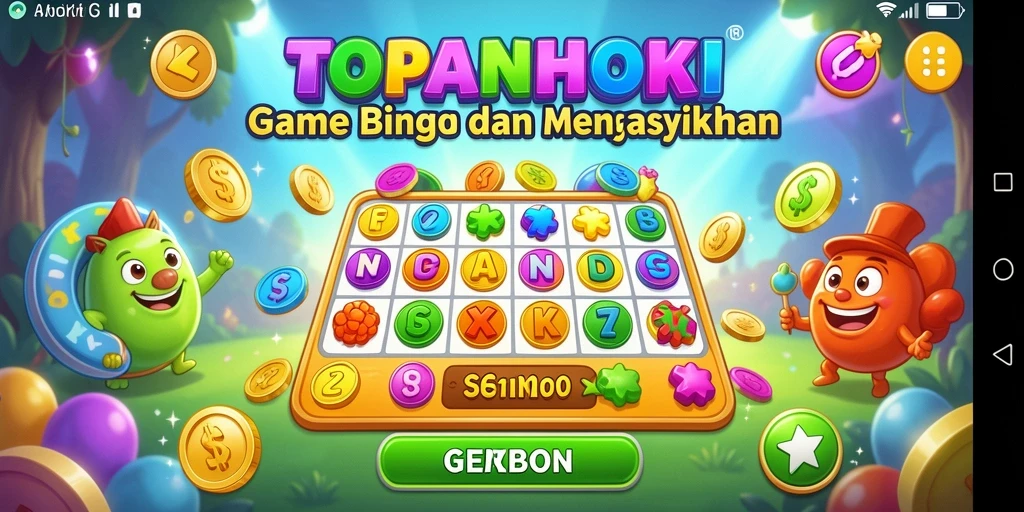 Screenshot gameplay TOPANHOKI menampilkan momen seru dalam permainan Bingo.