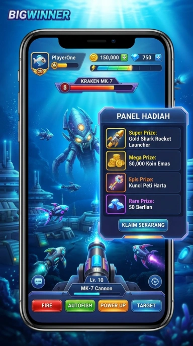 Tampilan utama aplikasi bigwinner dengan berbagai pilihan aplikasi menarik.
